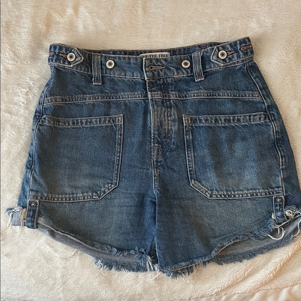 We The Free Blue Jean Shorts
